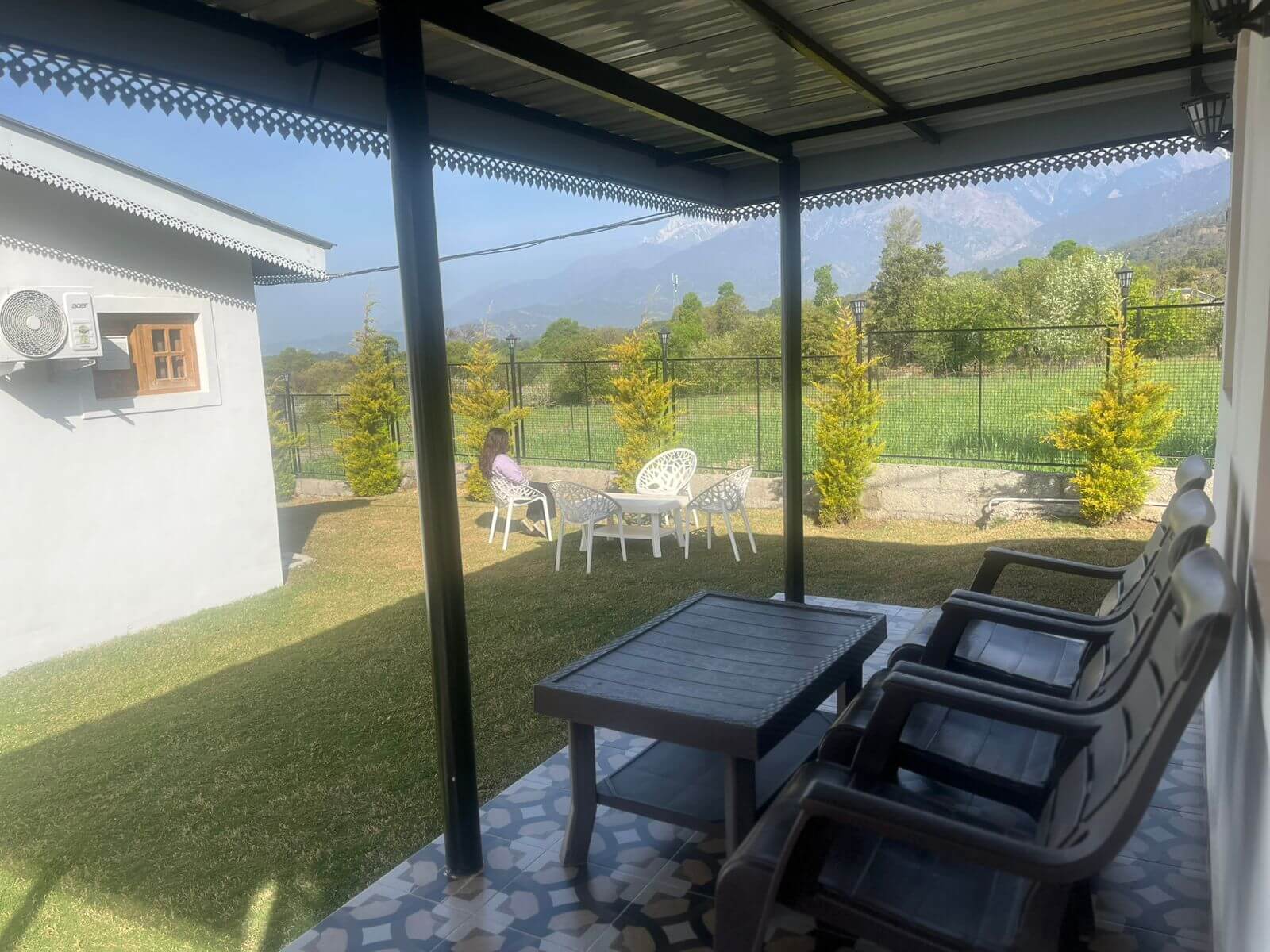 Outside of cottage Balcony